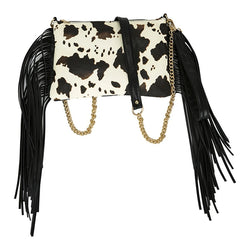 Leopard Print Shoulder Bag with Tassel Crossbody Purse