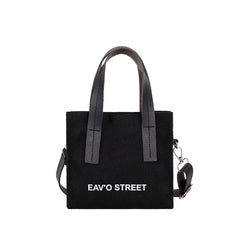 Women Letters Print Canvas Tote Bag Crossbody Money Bag Classic Messenger Bag