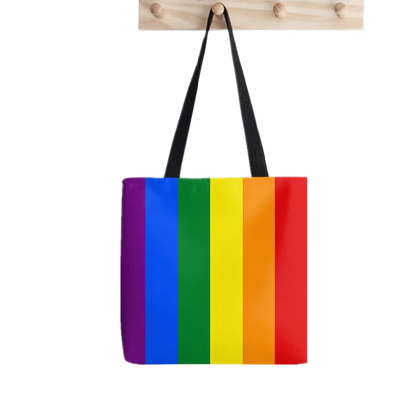 Women Lgbt Pride rainbow flag Shopper Printed Tote Bag