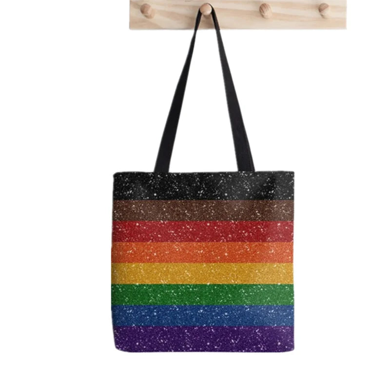 Women Lgbt Pride rainbow flag Shopper Printed Tote Bag