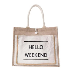 Women Linen Tote Casual Shoulder Bags Lady Print Handbags
