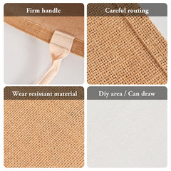 Letter Print Women Linen Tote Large Capacity Handbag Shoulder Bag