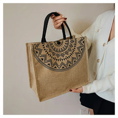 Large Capacity Women Linen Tote Shopper Bag Handbag Beach Travel Reusable Eco Ba