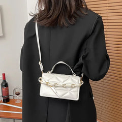 Women Lingge Texture Fashion Chain Shoulder Bag