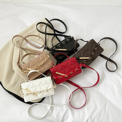 Women Lingge Texture Fashion Chain Shoulder Bag