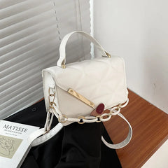 Women Lingge Texture Fashion Chain Shoulder Bag