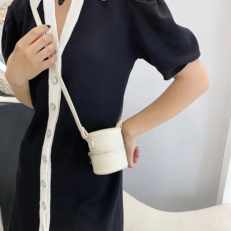 Women Lipstick Pocket Mini Shoulder Bag Crossbody Bags Soft PU Leather