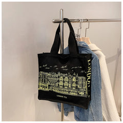 Women Literature Art Shoulder Canvas Bag Student Shopping Tote Bag
