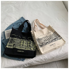 Women Literature Art Shoulder Canvas Bag Student Shopping Tote Bag