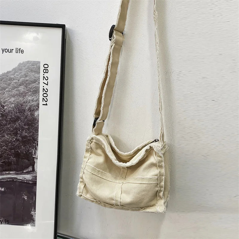 Retro Canvas Shoulder Bag for Women