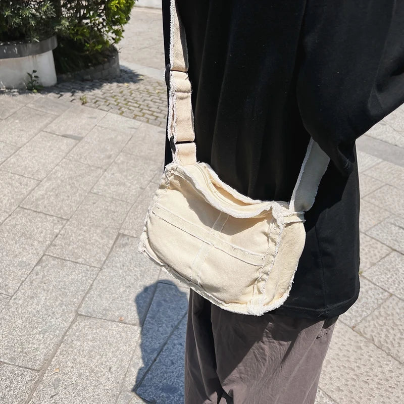 Retro Canvas Shoulder Bag Small Crossbody Purse for Girls