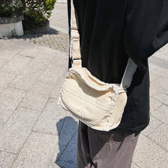 Retro Canvas Shoulder Bag Small Crossbody Purse for Girls