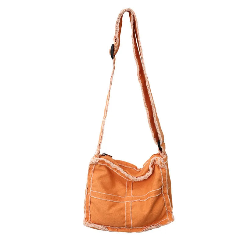 Canvas Shoulder Bag for Women Retro Vintage Crossbody Bags Zipper Purse Girls
