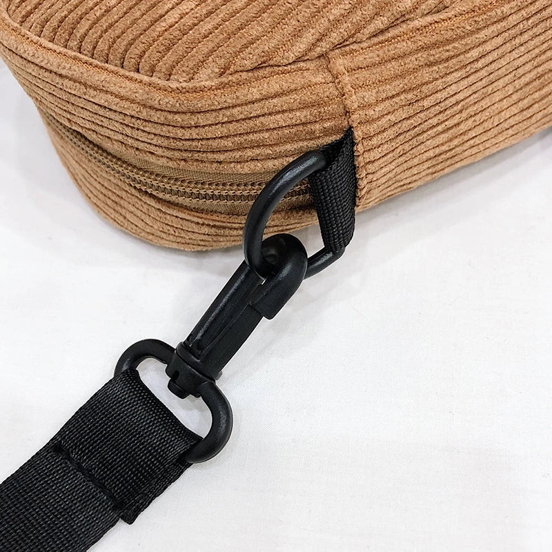 Small Corduroy Shoulder Bag Crossbody Purse Pink Girl