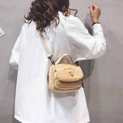 Women Plush Shoulder Bag Cross Body Purse