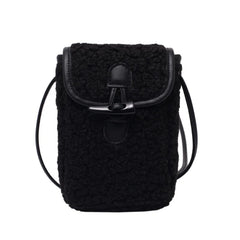 Women Little Plush Shoulder Bag Female Small Girls Cross Body Bags Ladies Embroi