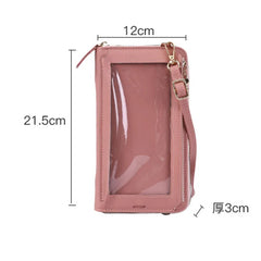 Women Long Cell Phone Pockets Shoulder Bags PU Leather Card Holder Crossbody Bag