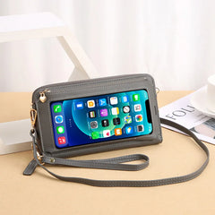 Touch Screen Crossbody Phone Purse in Pure Leather