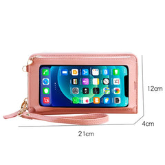 Touch Screen Crossbody Phone Purse in Pure Leather