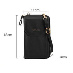 Women Long Messenger Bags Zipper Hasp Soft Leather Shoulder Cell Phone Bag