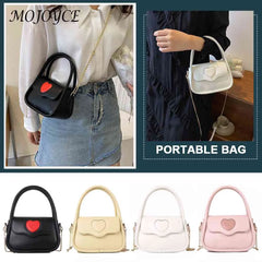 Women Heart Messenger Crossbody Bag PU Leather Shoulder Tote