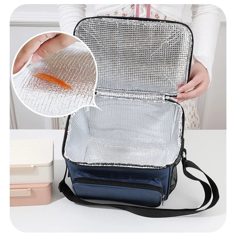Women Lunch Bag Bento Box Thermal Insulated Cooler Bags Picnic School