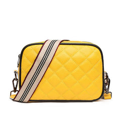 Woven Shoulder Bag with Wide Strap in Lozenge Leather