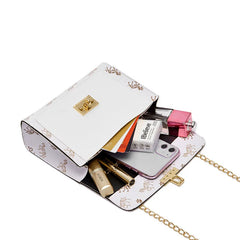 Women Chains Single Shoulder Crossbody Bag Mini Leather Messenger Bag
