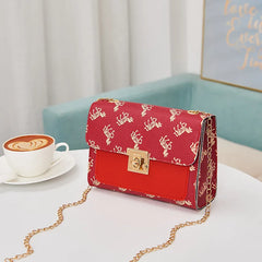 Women Chains Single Shoulder Crossbody Bag Mini Leather Messenger Bag