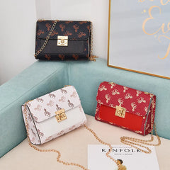 Women Chains Single Shoulder Crossbody Bag Mini Leather Messenger Bag
