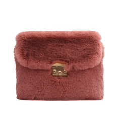 Women Shoulder Bag Plush High Female Faux Fur Chain Bag