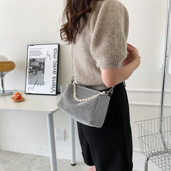 Women Diamond Hobo-bag Rhinestone Shoulder Evening Party Purse