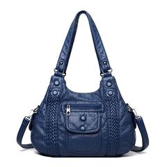 Vintage Soft Leather Women Handbag Satchel Motorcycle Tote Messenger Bag