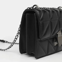 Women Handbags Rhombic PU Leather Crossbody Bags Chain Small Messenger Bag