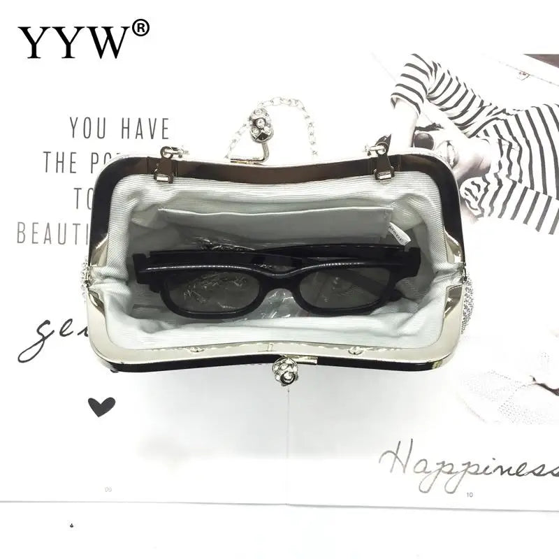 Rhinestone Femme Bags Over Shoulder Silver Bag Sac A Main