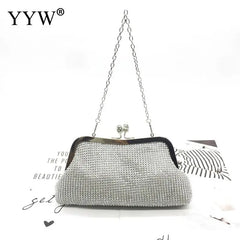 Rhinestone Femme Bags Over Shoulder Silver Bag Sac A Main
