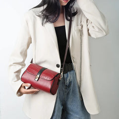 Women Crocodile Leather Handbag Shoulder Bag Tote Retro Handbag