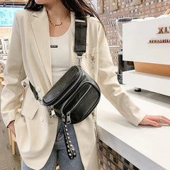 100% Cowhide Crossbody Bags Shoulder Messenger Handbags Small Chest Bag