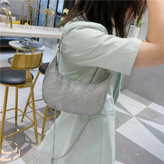 Women Shoulder Bags Diamond Hobo-bag Clutch PU Messenger Evening Bag