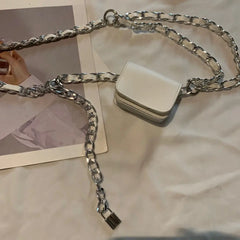 Women MINI Bag Metal Chain PU Hasp Soft Shoulder Bag Pures