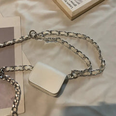 Women MINI Bag Metal Chain PU Hasp Soft Shoulder Bag Pures