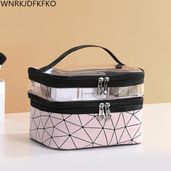 Women Makeup Organizer Bag Portable Outdoor Travel Waterproof PU Cosmetic Bag