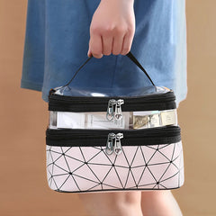 Women Makeup Organizer Bag Portable Outdoor Travel Waterproof PU Cosmetic Bag