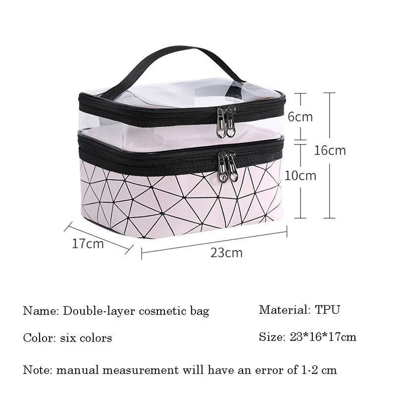 Women Makeup Organizer Bag Portable Outdoor Travel Waterproof PU Cosmetic Bag