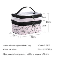 Women Makeup Organizer Bag Portable Outdoor Travel Waterproof PU Cosmetic Bag