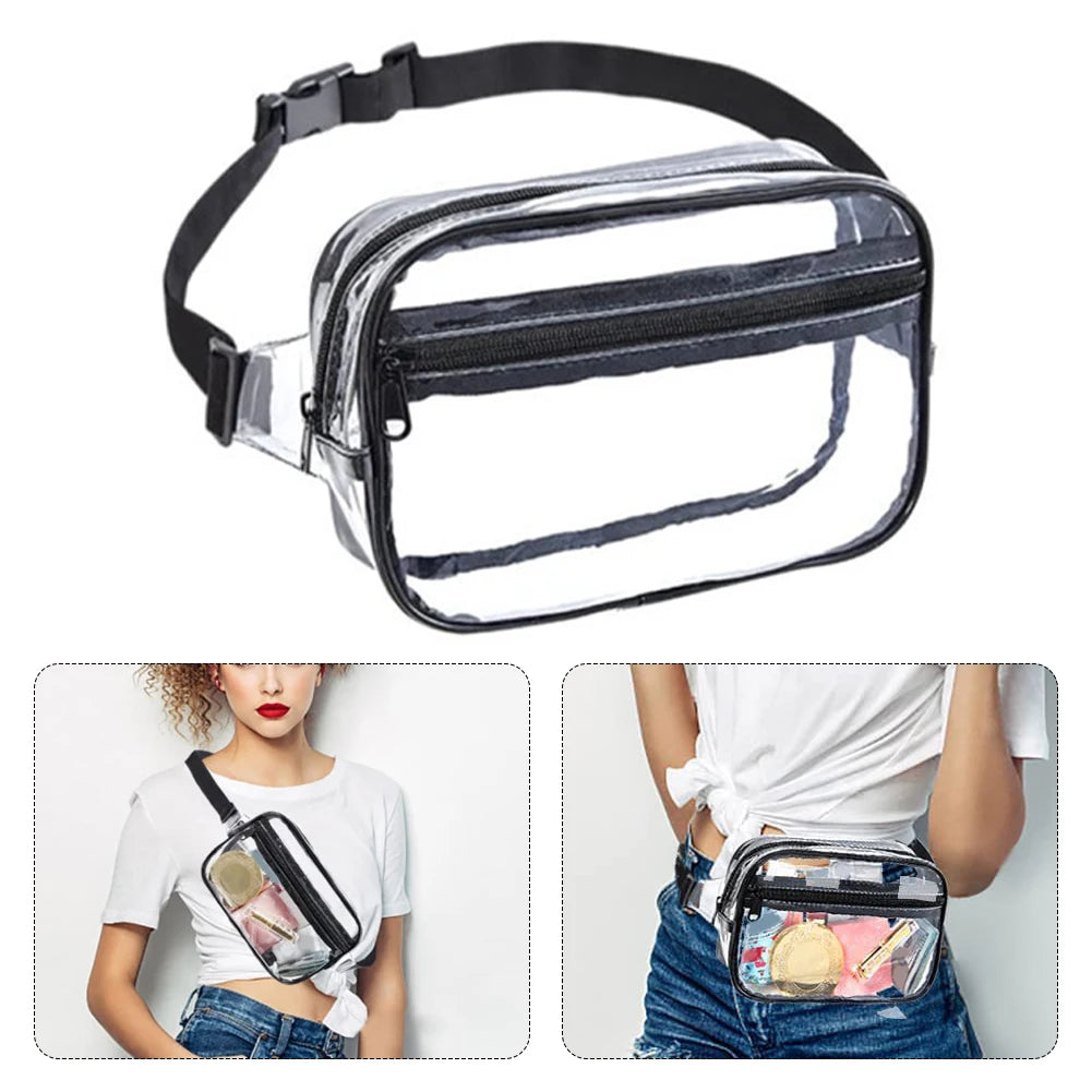 Large Capacity Clear PVC Waist Bag Waterproof Fanny Pack for Women Men