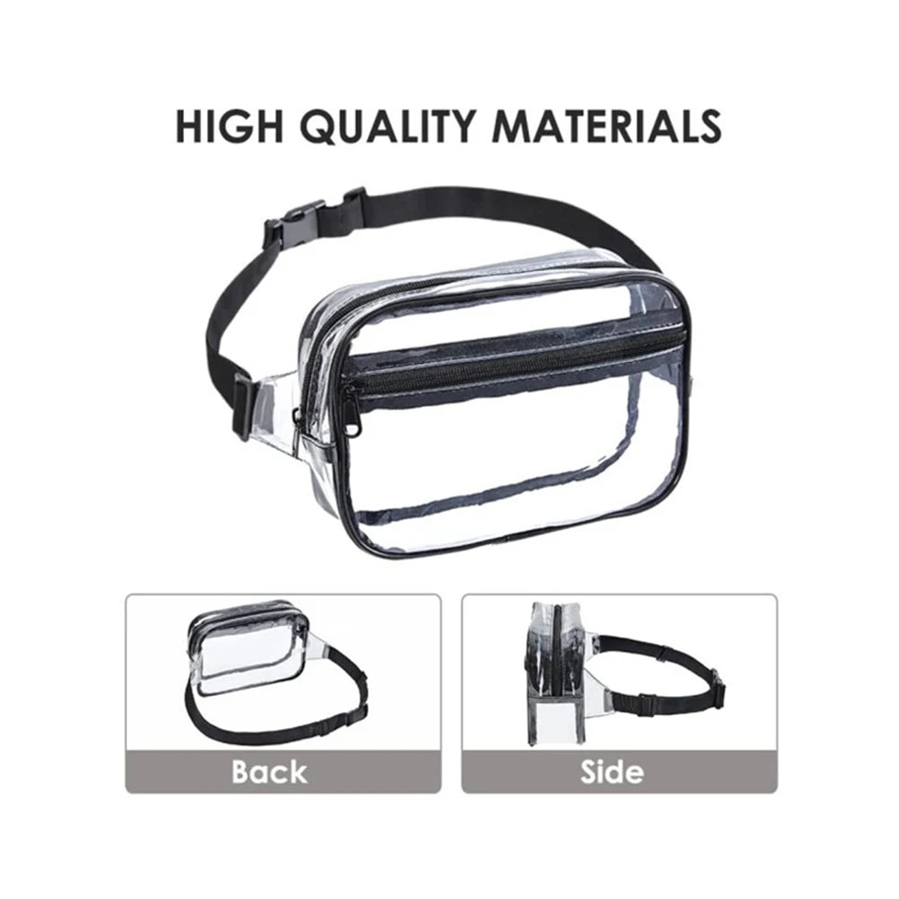 Large Capacity Clear PVC Waist Bag Waterproof Fanny Pack for Women Men