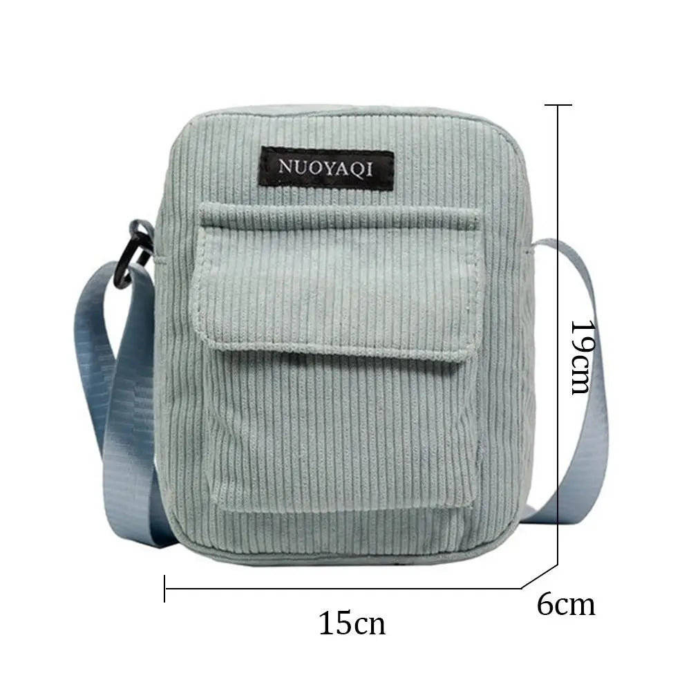 Corduroy Shoulder Bag Small Handbags Casual Outdoor Messenger Bags