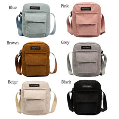 Corduroy Shoulder Bag Small Handbags Casual Outdoor Messenger Bags