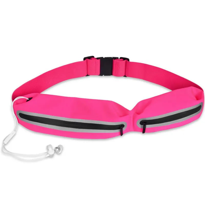 Unisex Fitness Waist Bag with Reflective Strip, Running & Cycling Waist Pack